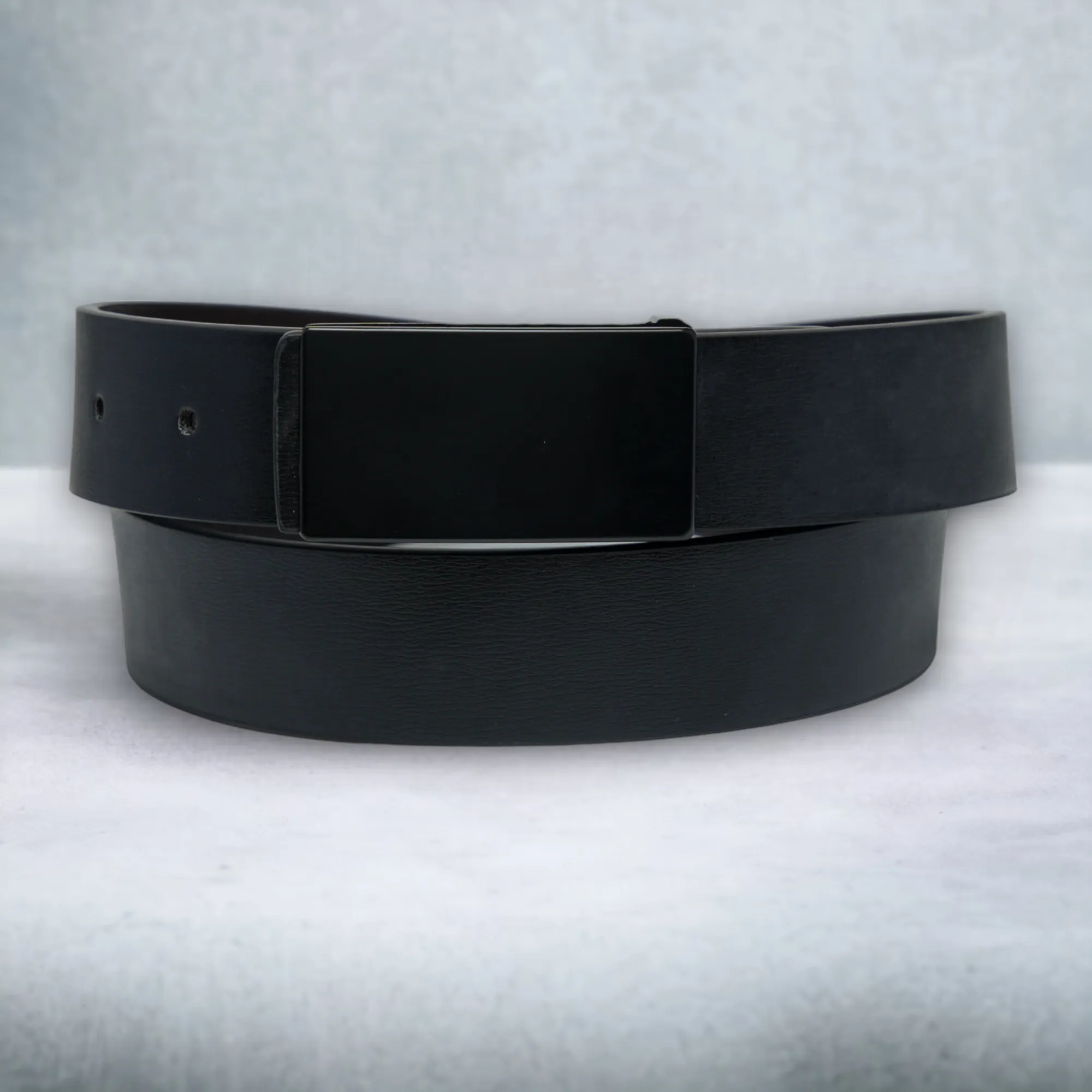 Chokore Formal Pure Leather Belt with Plate Buckle (Black)