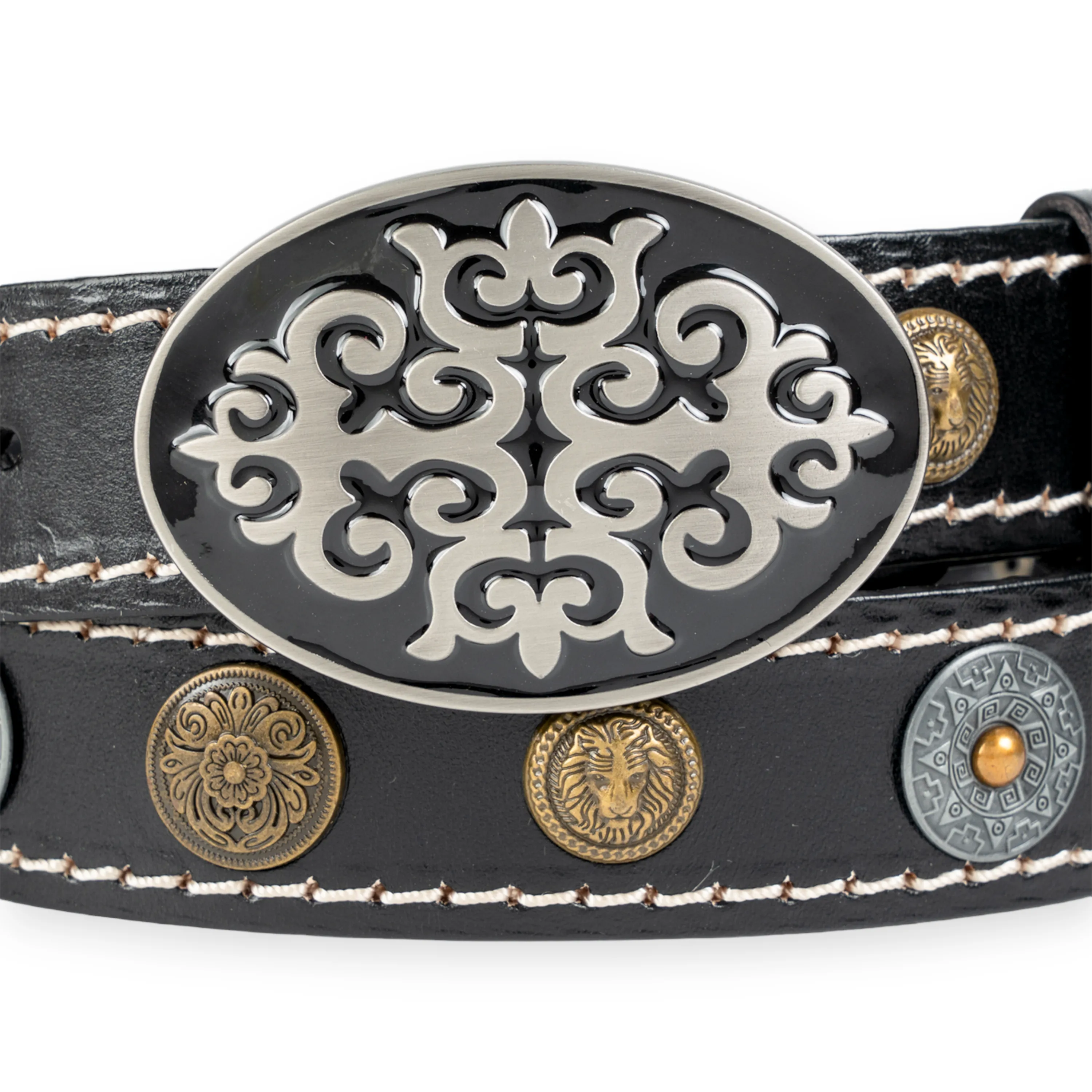 Chokore Punk Style Leather Belt (Black)