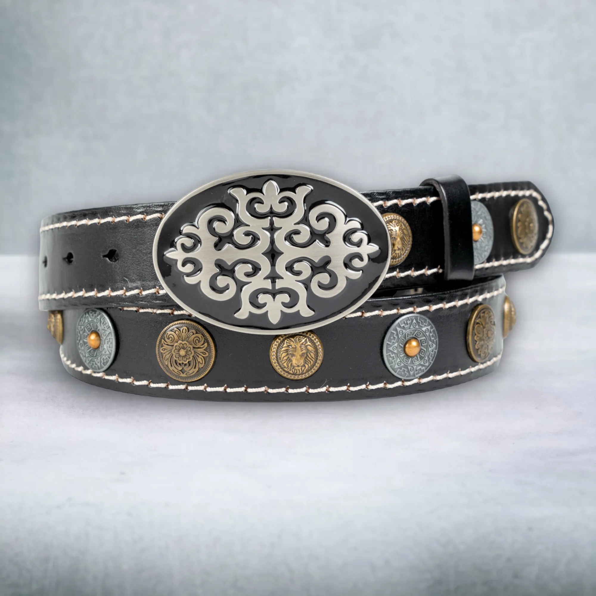 Chokore Punk Style Leather Belt (Black)