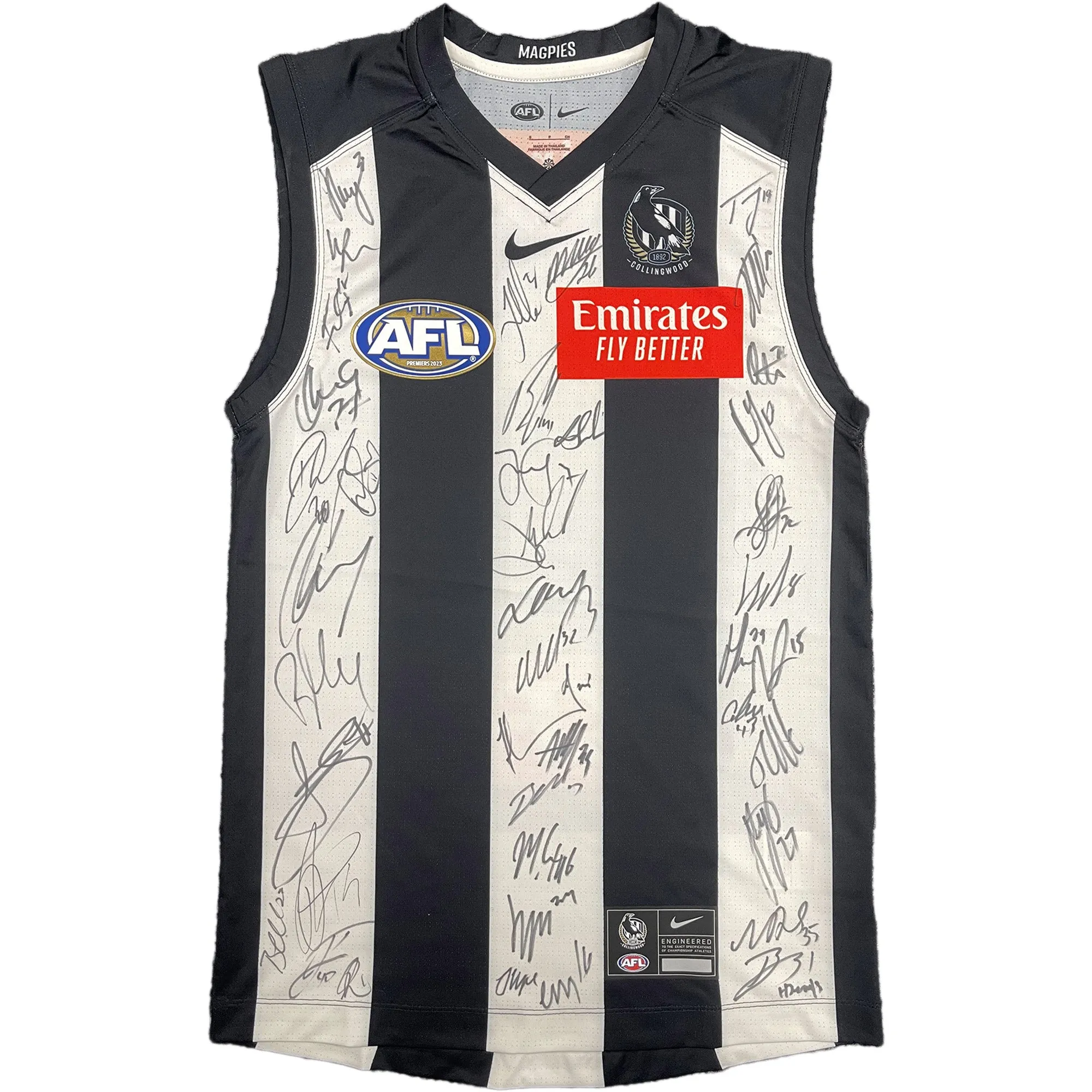 COLLINGWOOD FOOTBALL CLUB 2024 SQUAD SIGNED OFFICIAL GUERNSEY