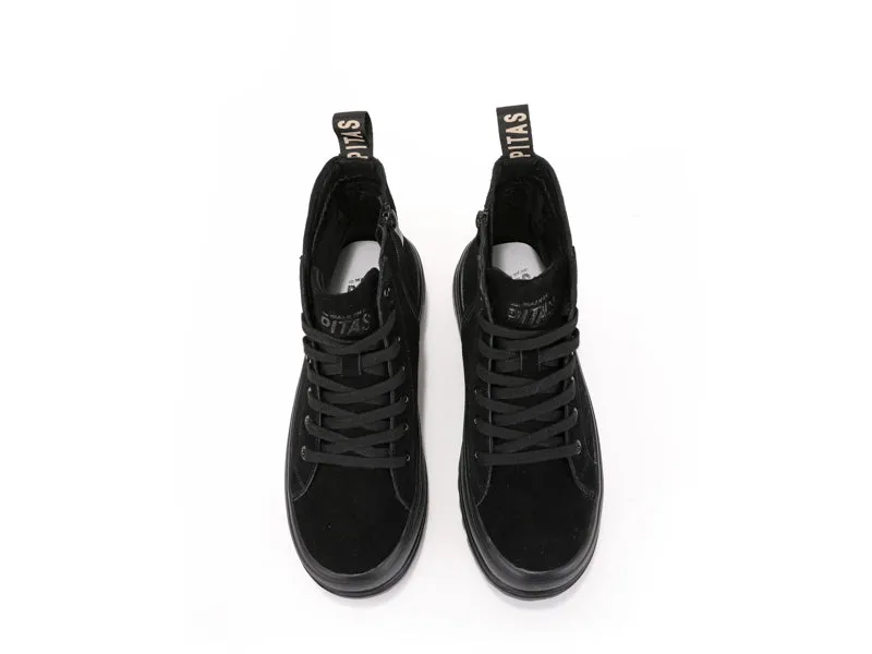 Combat Black Suede Lace Up Boots