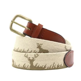 Deer Hunting Needlepoint Belt