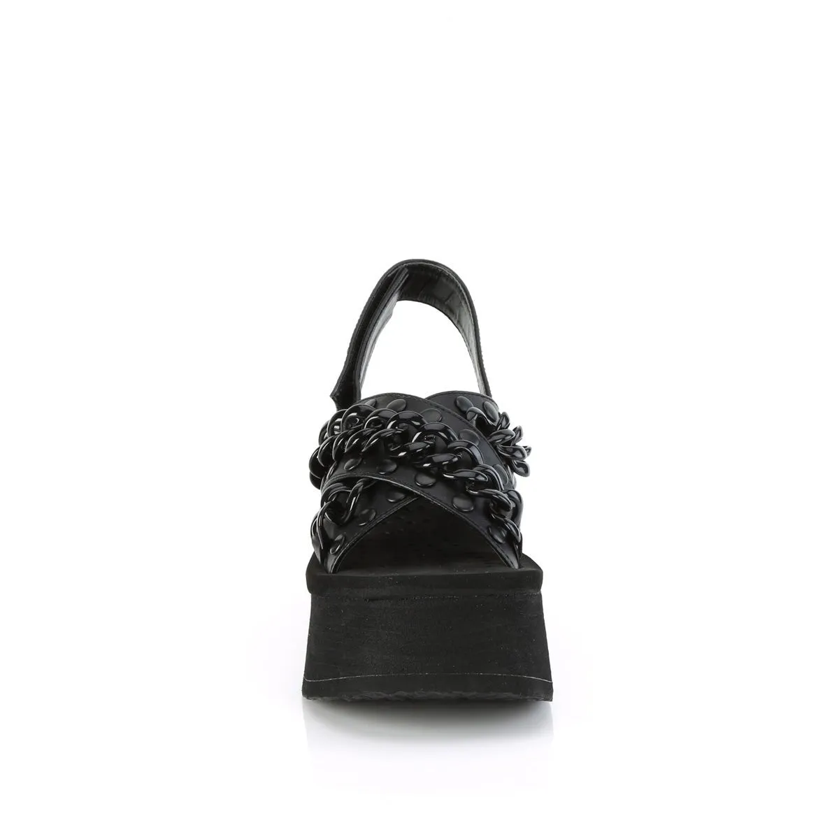 Demonia FUNN-12 | Black Vegan Leather Sandals