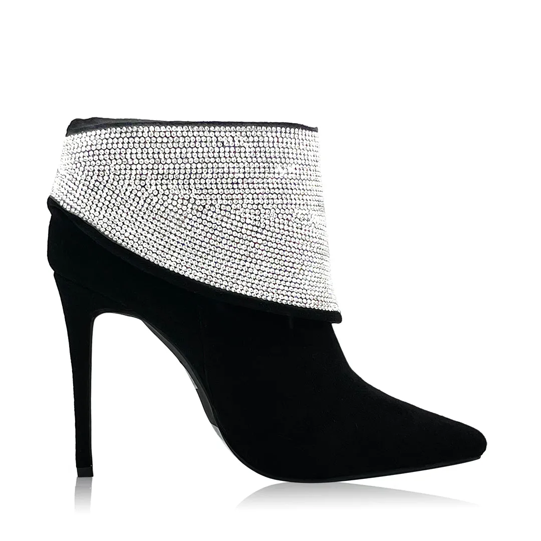 Diamond Lover - Black Bling Booties