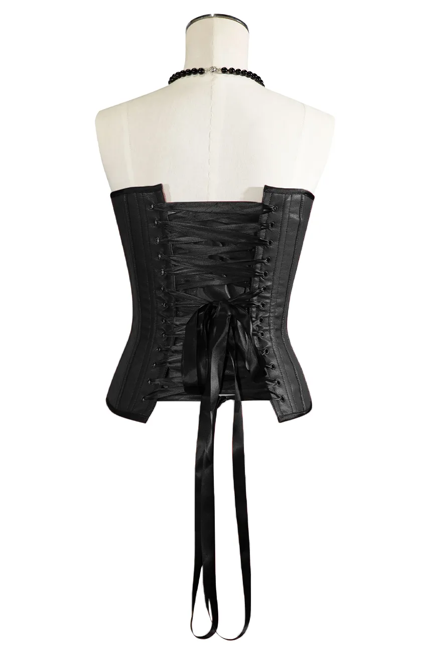 Fast Lane Vegan Leather Corset (Black)