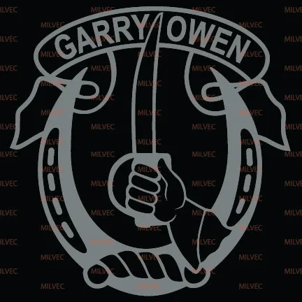 Garry Owen 7th Cavalry vinyl decal