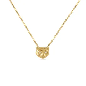 Gold & Diamond Snow Leopard Trapeze Necklace