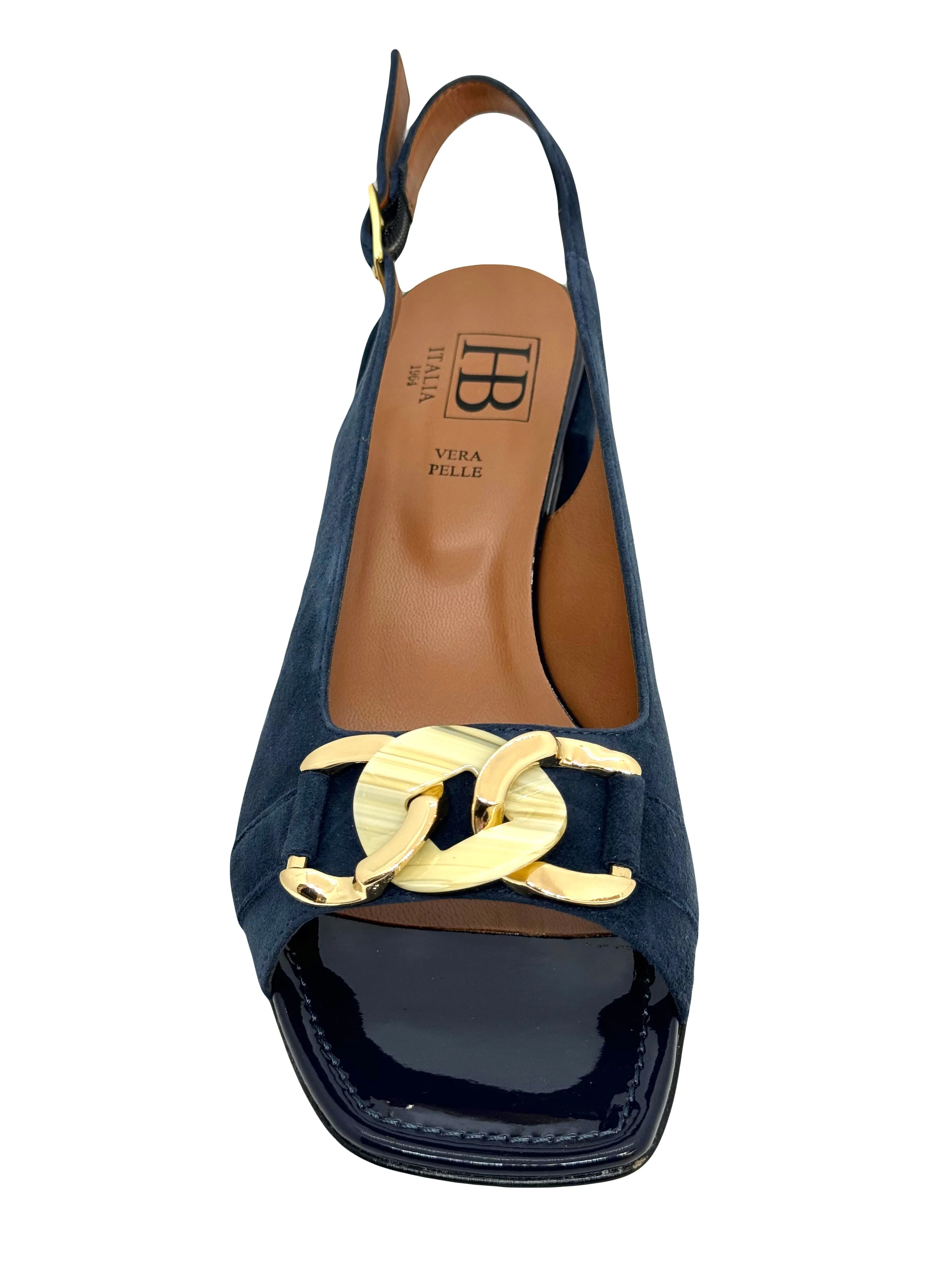 HB Shelby Chain Trim Low Heel Slingback