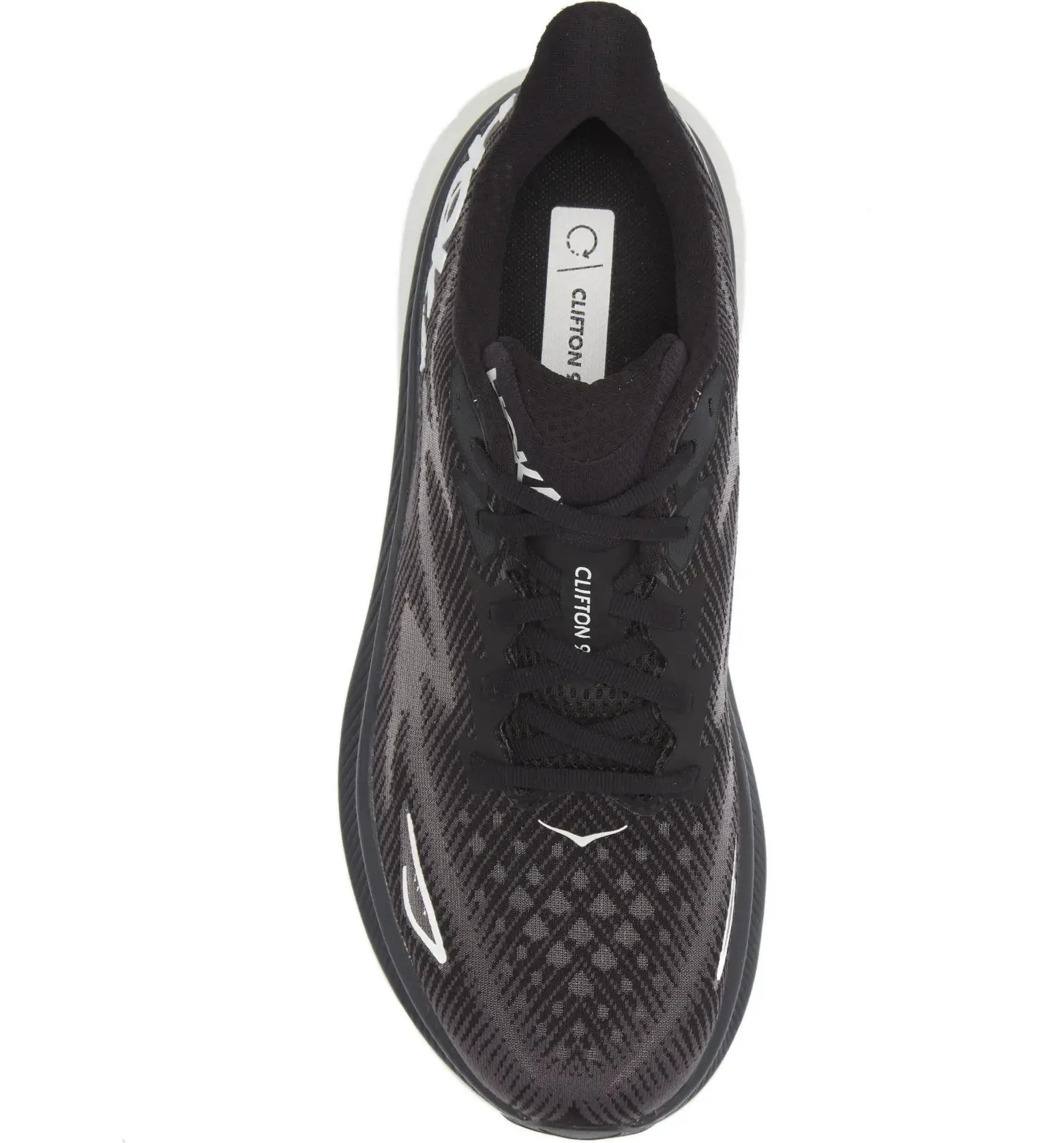 HOKA CLIFTON 9 MENS BLACK/WHITE