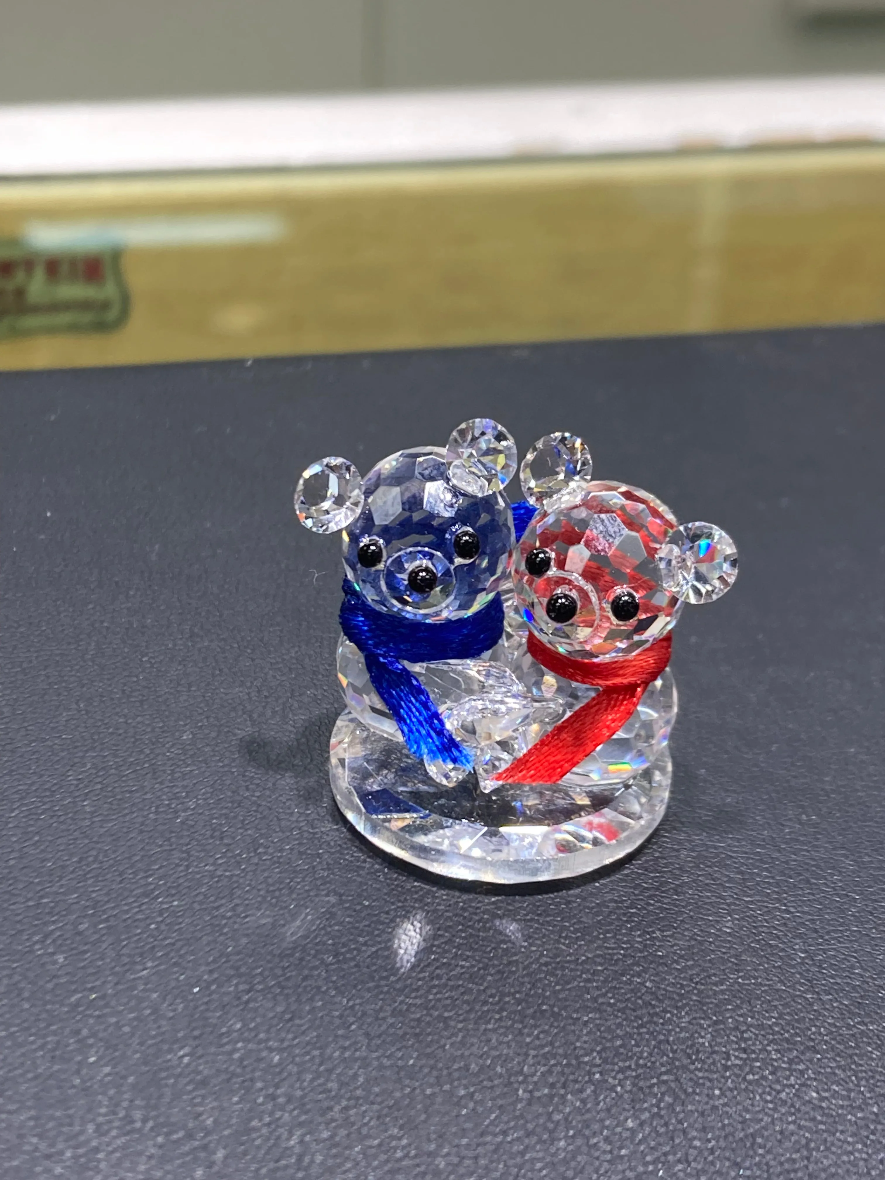 Hugging Teddies Crystal Figurine