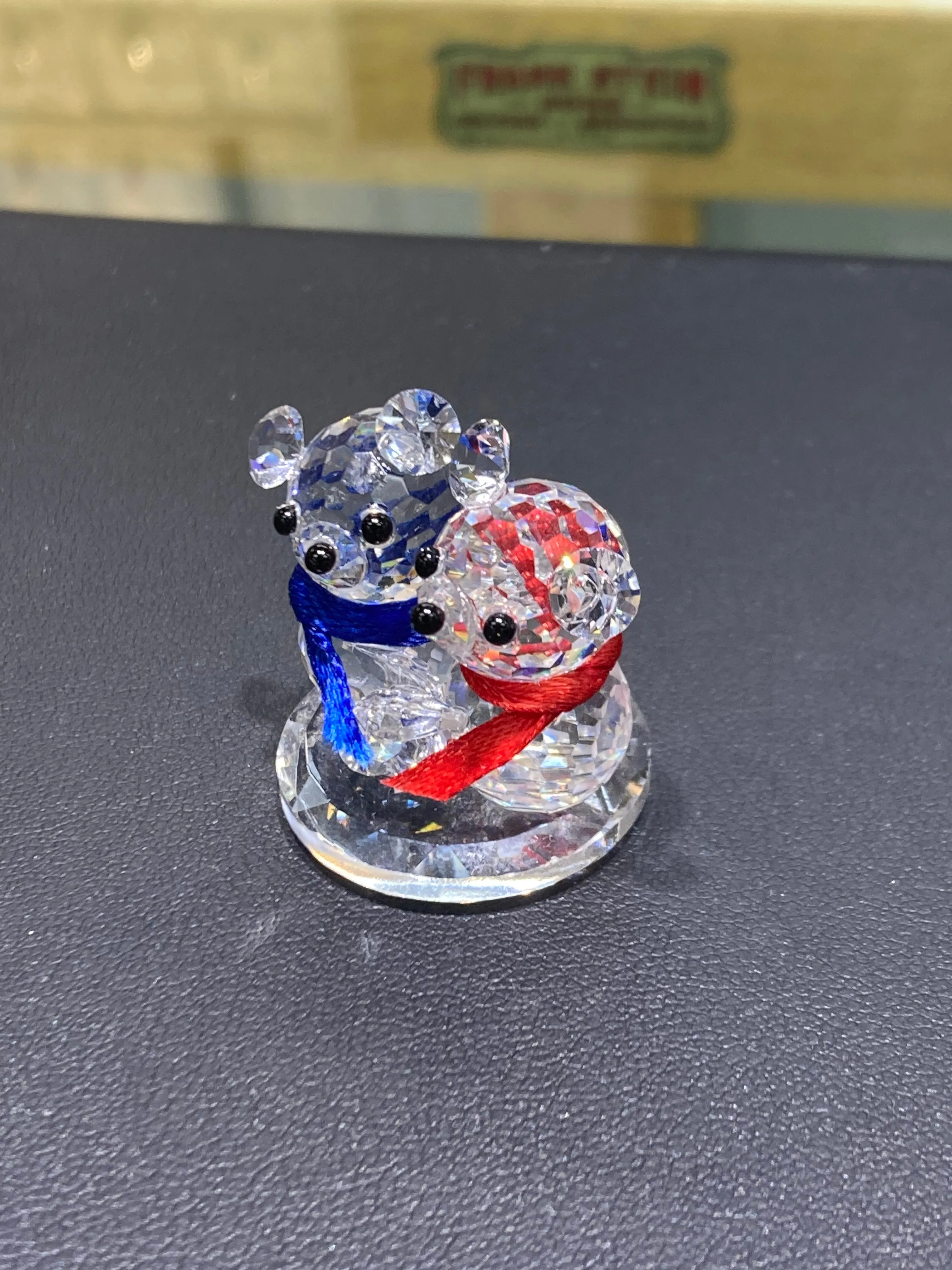 Hugging Teddies Crystal Figurine