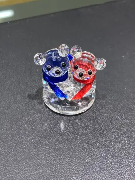 Hugging Teddies Crystal Figurine