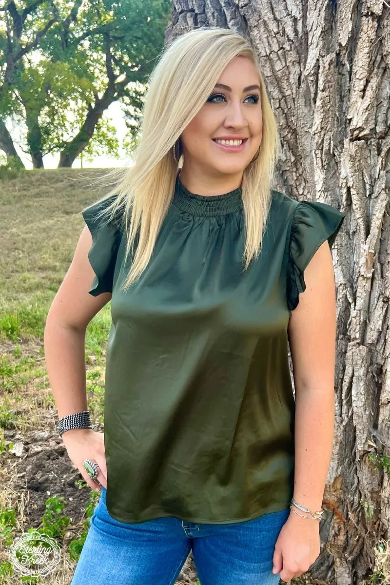 Hunter Green Babydoll Top