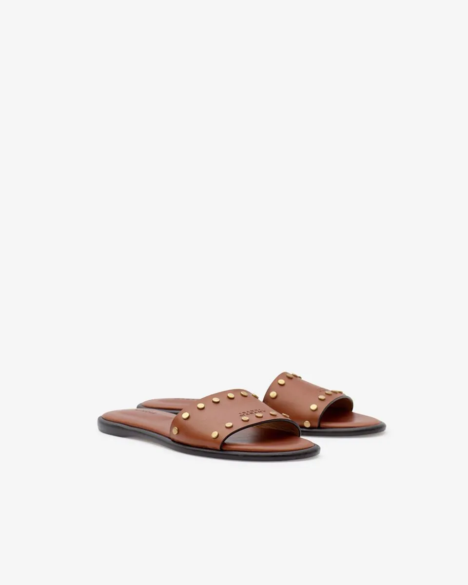 Stylish Isabel Marant Vikee Leather Sandal with Adjustable Strap.