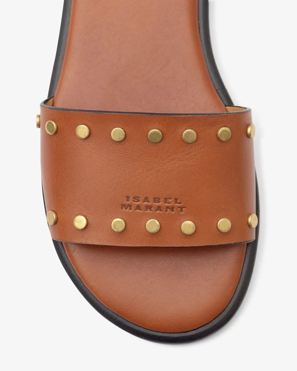 Stylish Isabel Marant Vikee Leather Sandal with Adjustable Strap.