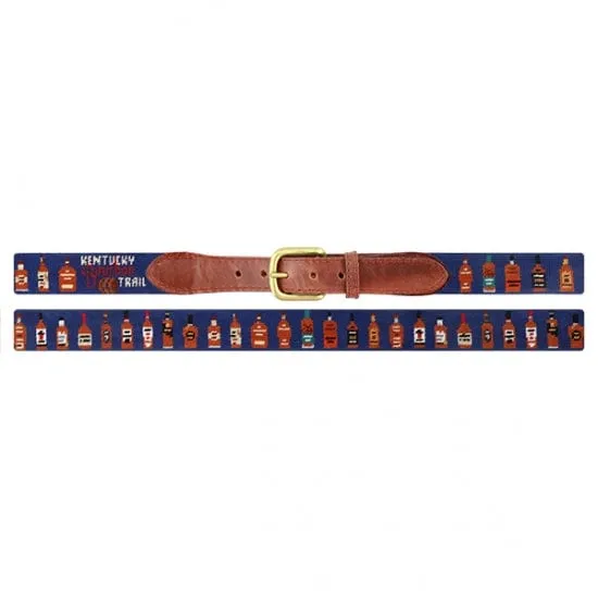 Kentucky Bourbon Trail Bottles Needlepoint Belt