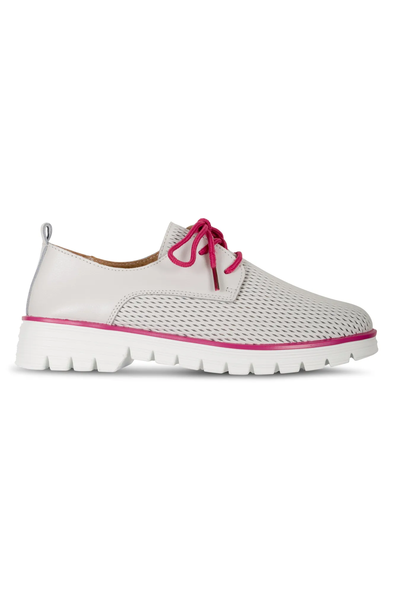 Lace up Leather Shoe | WHITE/PINK | CINTY AB