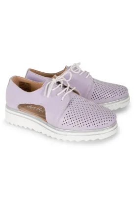 Leather Lace up Shoe with cut outs | LILAC | COLLETTA AB