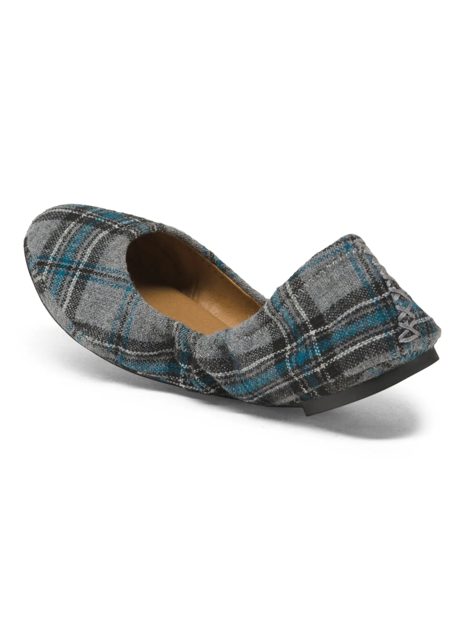 LUCKY BRAND Zuni Plaid Round Toe Flats shoes