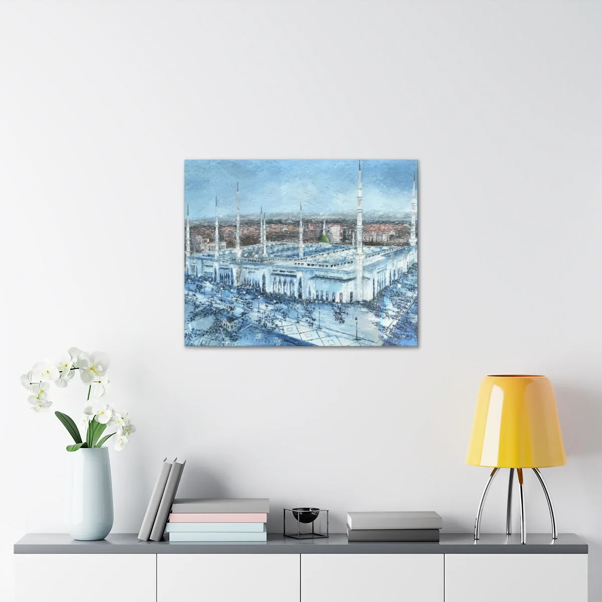 Madina in Blue, Quality Canvas Wall Art Print, Ready to Hang Wall Art Home Decor