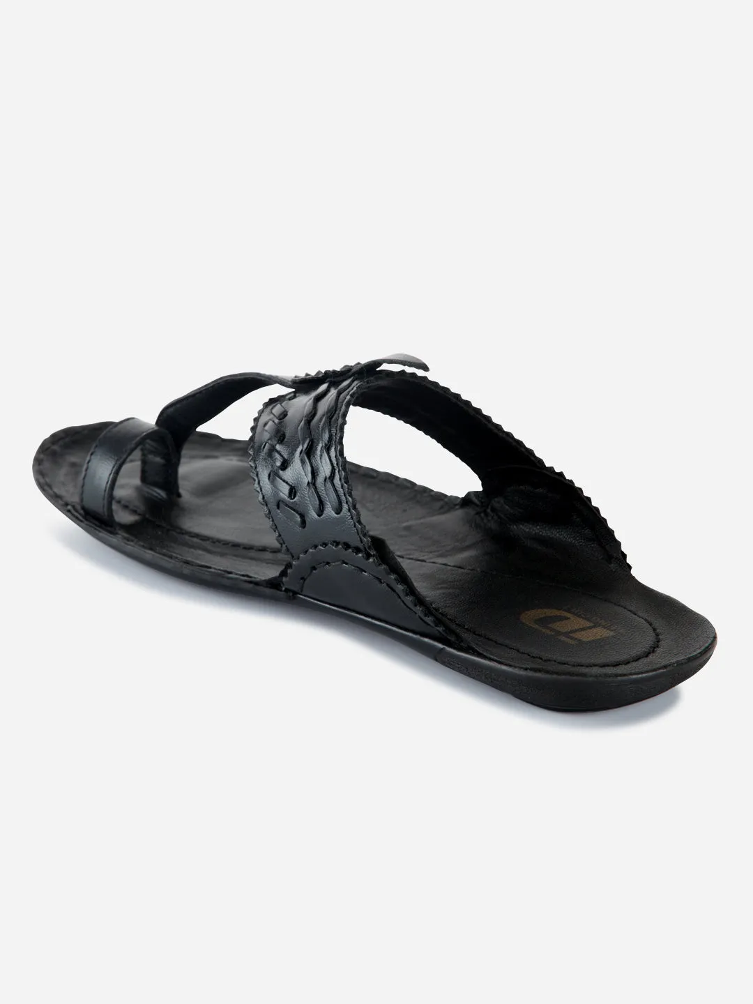 Men's Black Kolapuri Style Ethnic Slipper (ID4068)