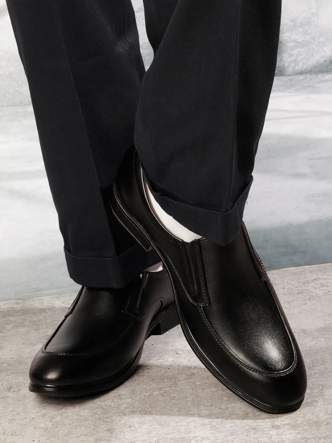 Men's Black Round Toe Slip On Formal (IX1077)