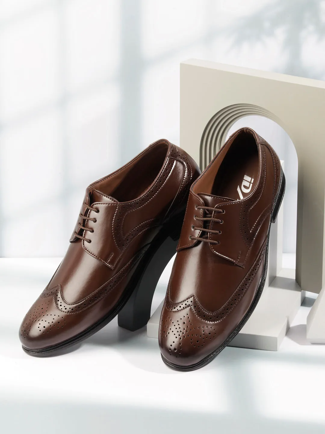 Men's Brown Regular Toe Lace Up Formal (IX1079)