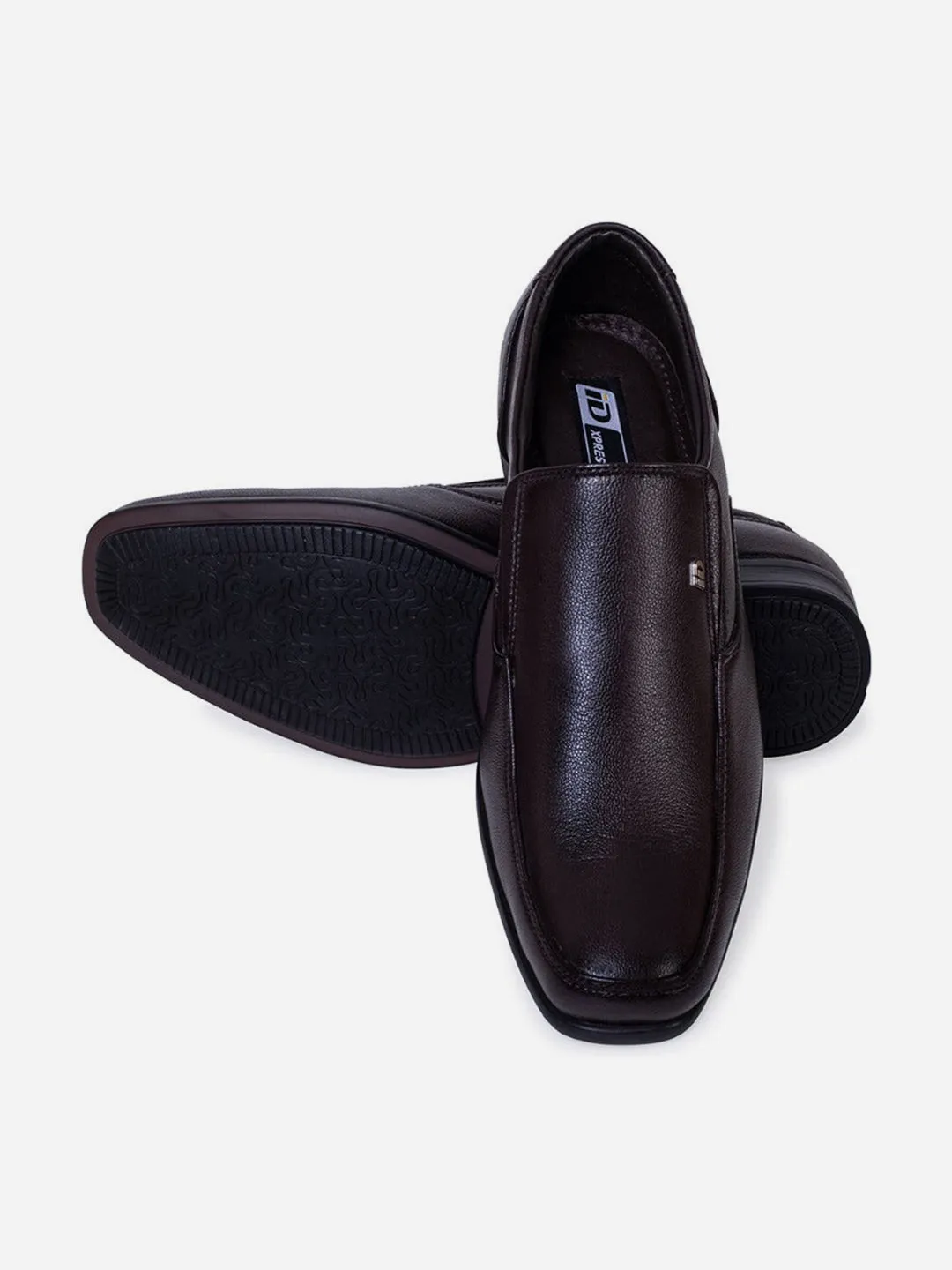 Men's Brown Semi Square Toe Slip On Formal (ID6016)