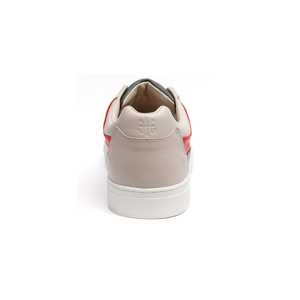 Men's King White Red Gray Leather Sneakers 04292-810