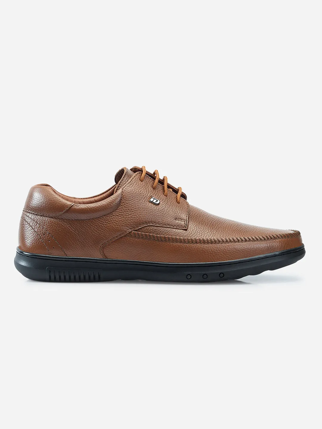 Men's Tan Regular  Moc Toe Lace Up Semi Formal (ID2150)