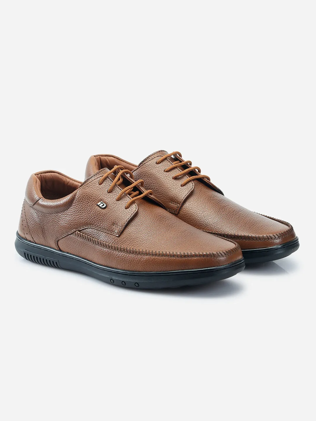 Men's Tan Regular  Moc Toe Lace Up Semi Formal (ID2150)