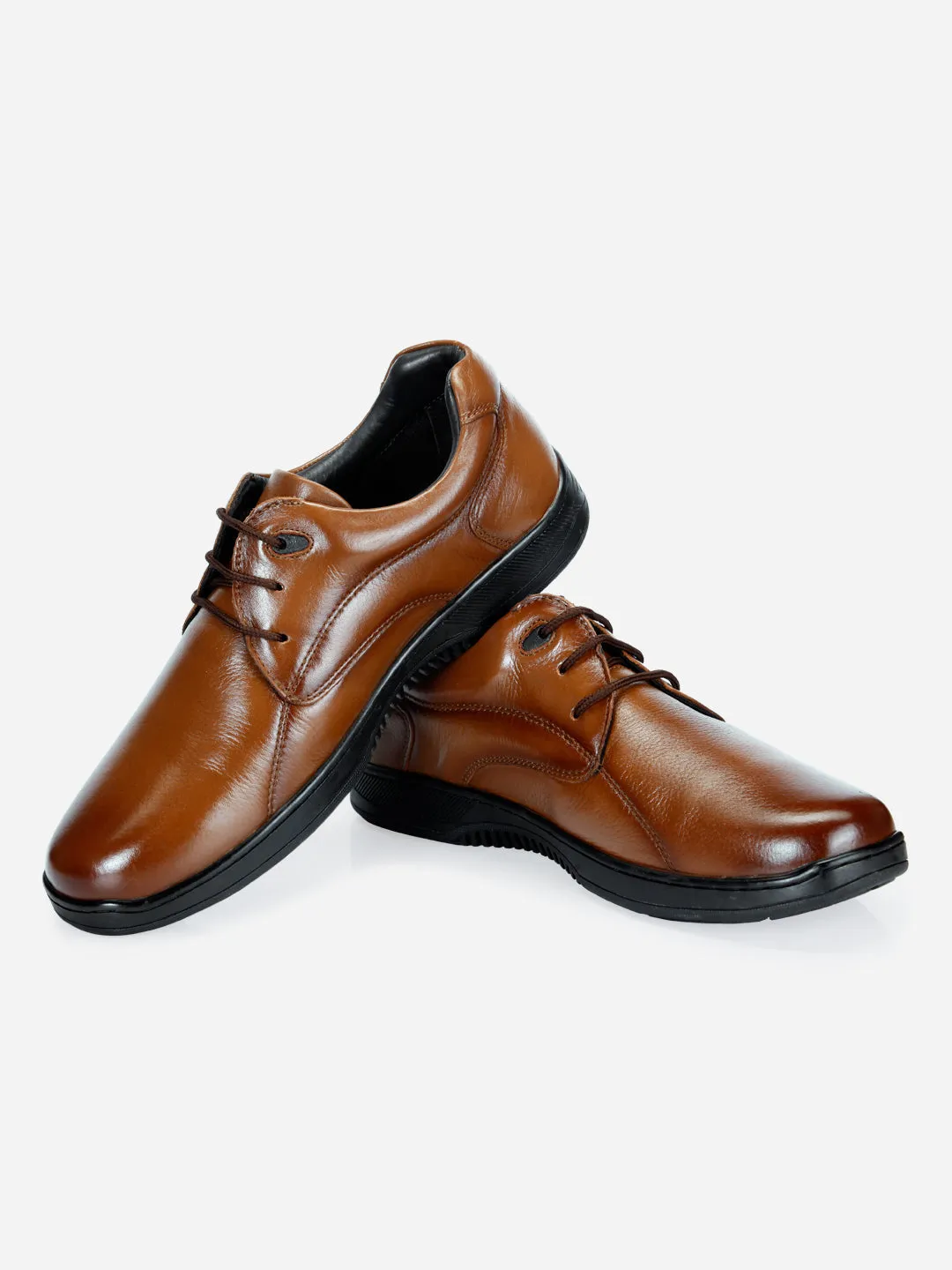 Men's Tan Round Toe Lace Up Semi Formal (ID2167)