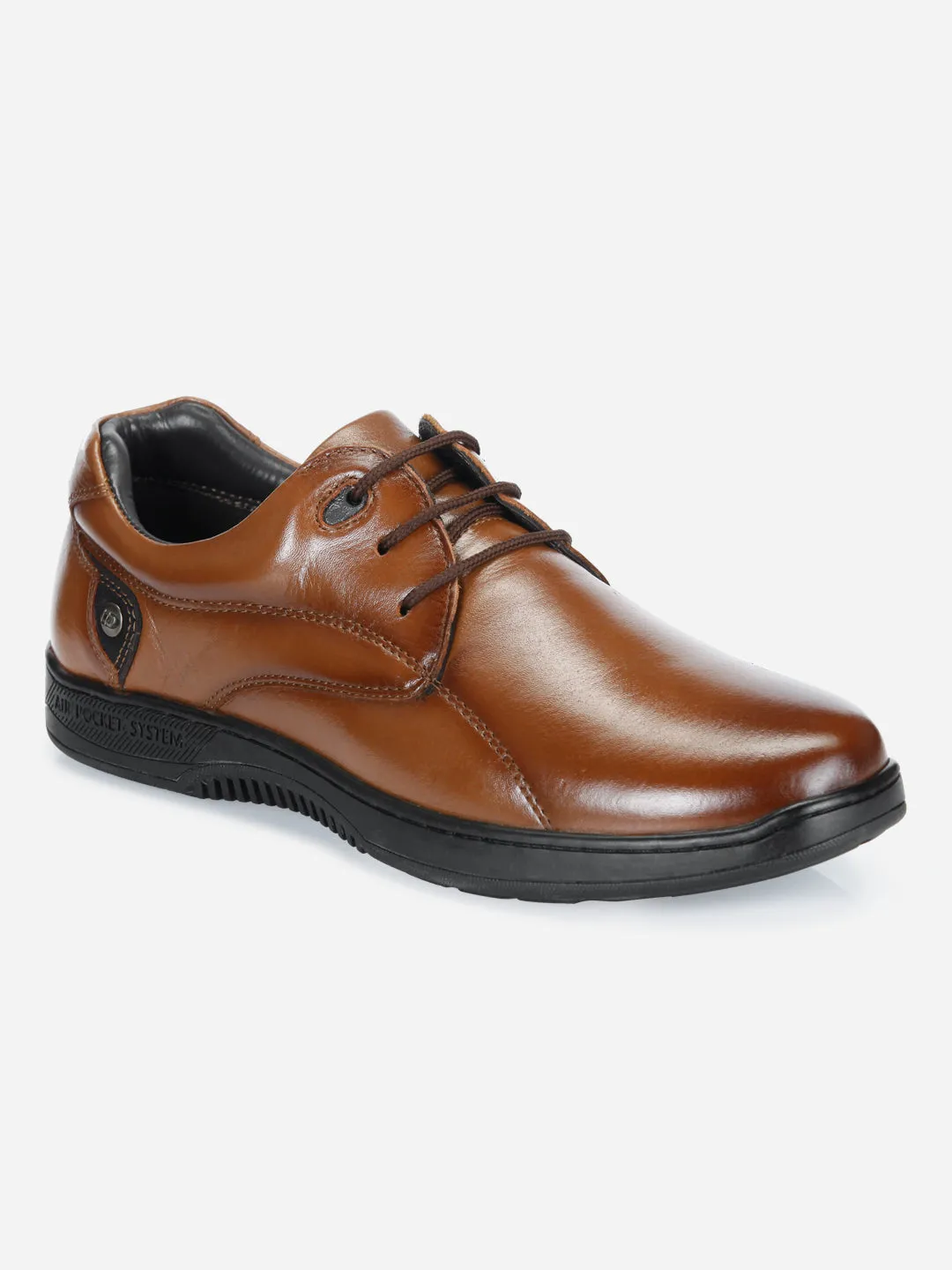 Men's Tan Round Toe Lace Up Semi Formal (ID2167)