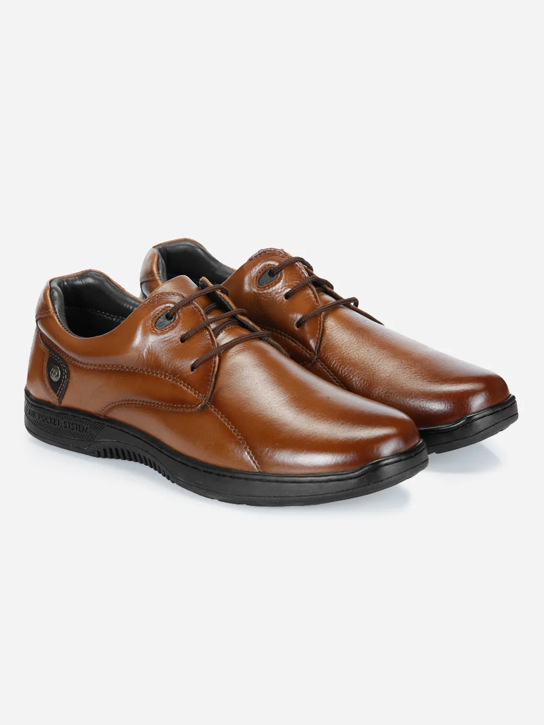 Men's Tan Round Toe Lace Up Semi Formal (ID2167)