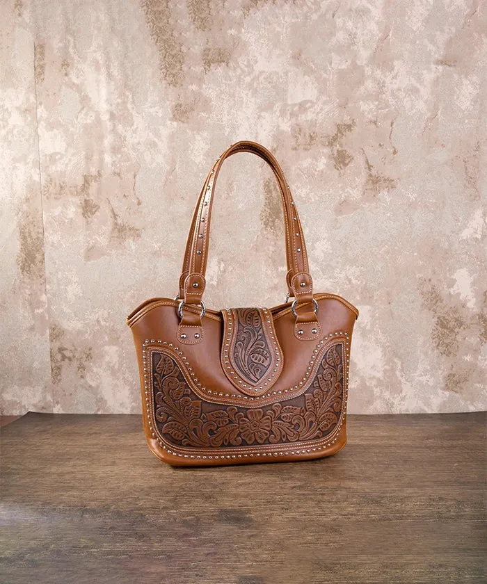 Montana West Tooling Studded Concealed Carry Handbag