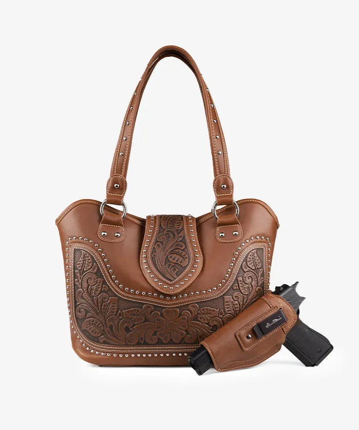 Montana West Tooling Studded Concealed Carry Handbag