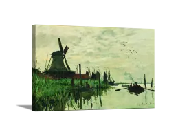 Moulin A Zaandam | Claude Monet Masters Classic Art in Gallery Wrapped Canvas | Various Sizes