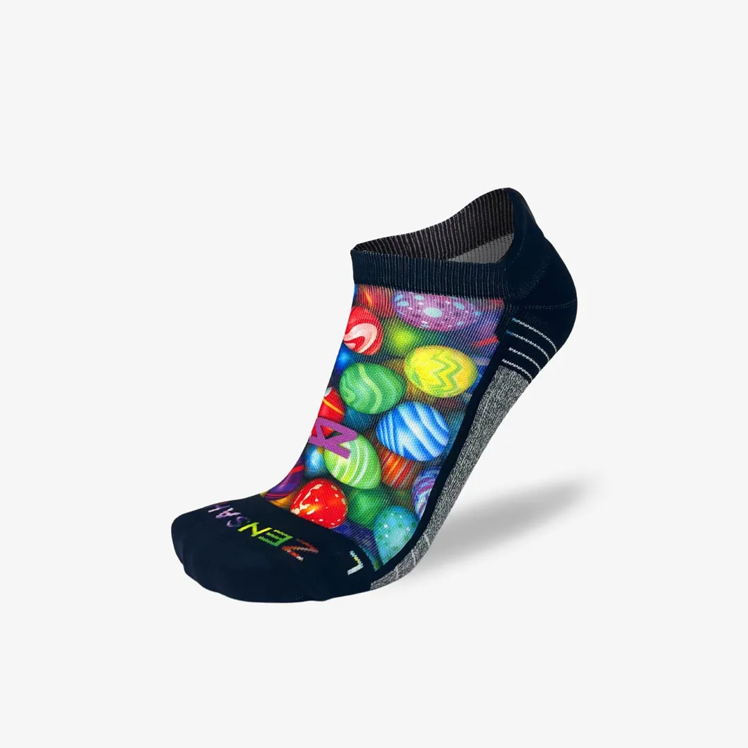 Multi-Colored Eggs Running Socks (No Show)