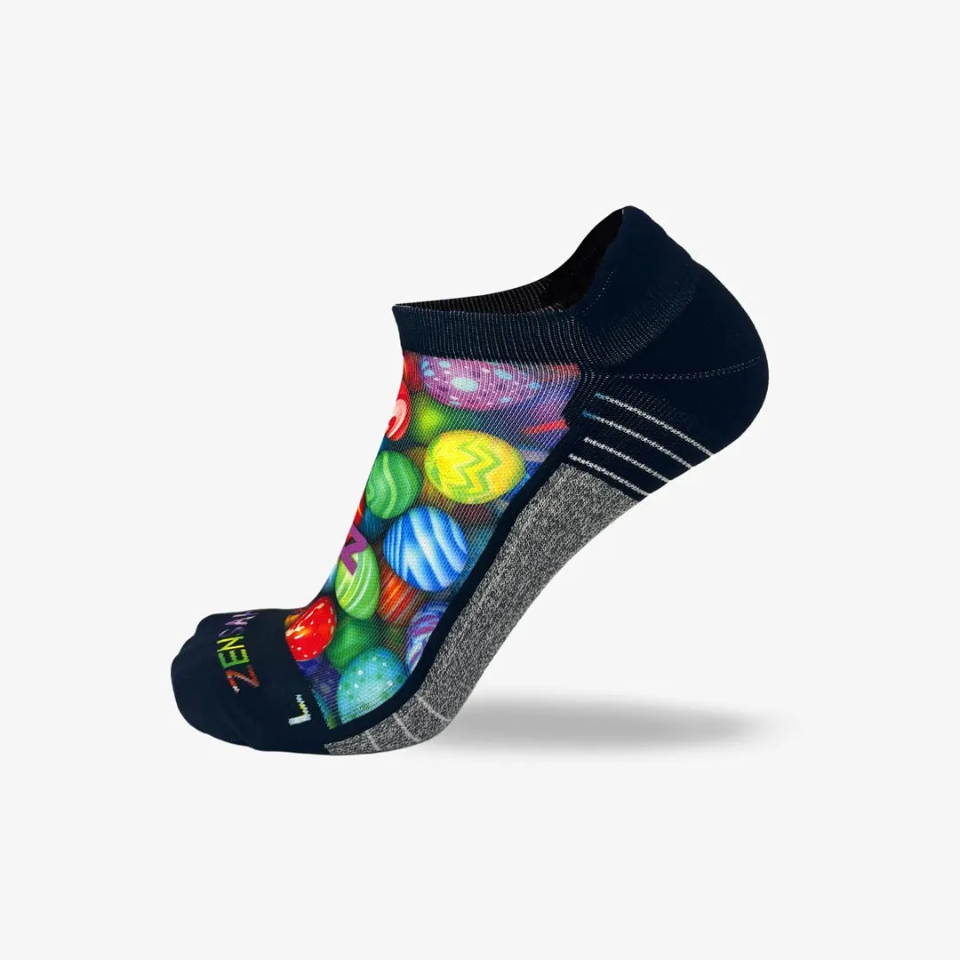 Multi-Colored Eggs Running Socks (No Show)