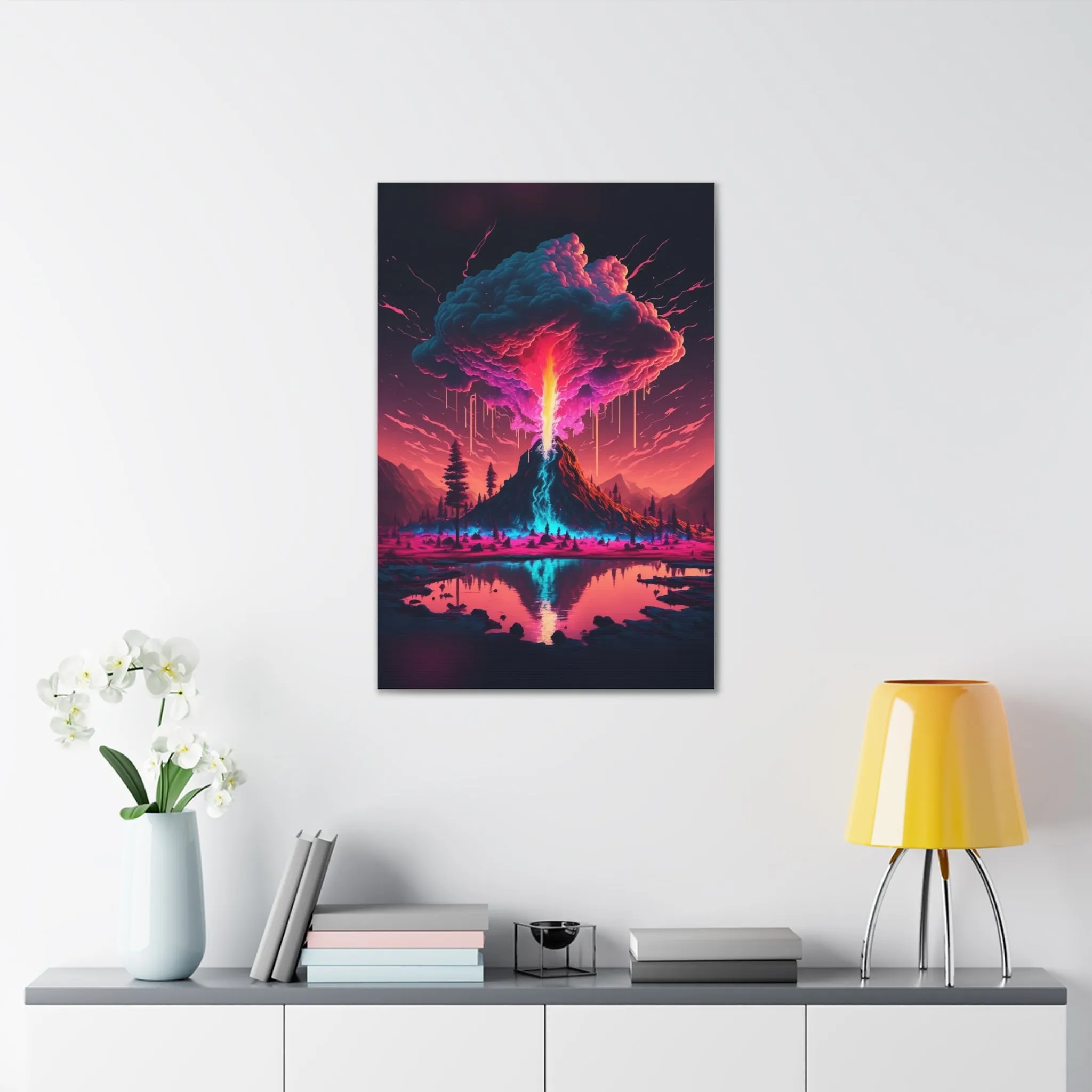 Mystic Mountain Etheric Eruption Canvas Spiritual Decor