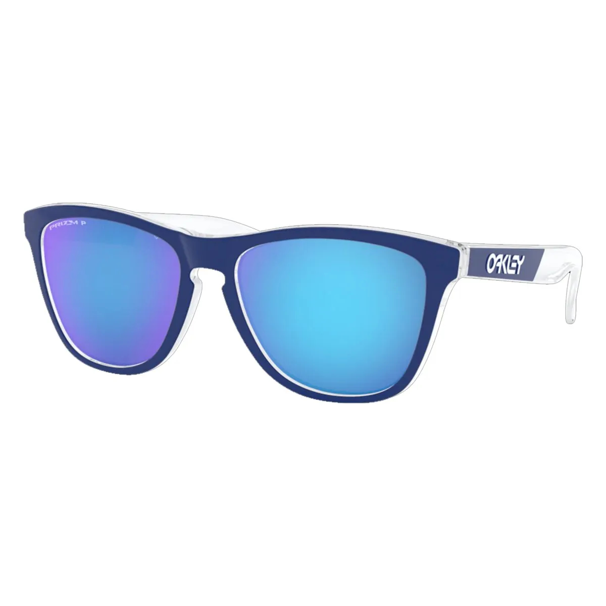 Oakley Frogskins Crystalline Collection Polarized Sunglasses Polished Clear/PRIZM Sapphire