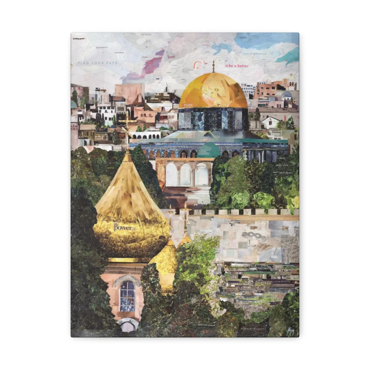 Peace in Jerusalem, Quality Canvas Wall Art Print, Ready to Hang Wall Art Home Decor