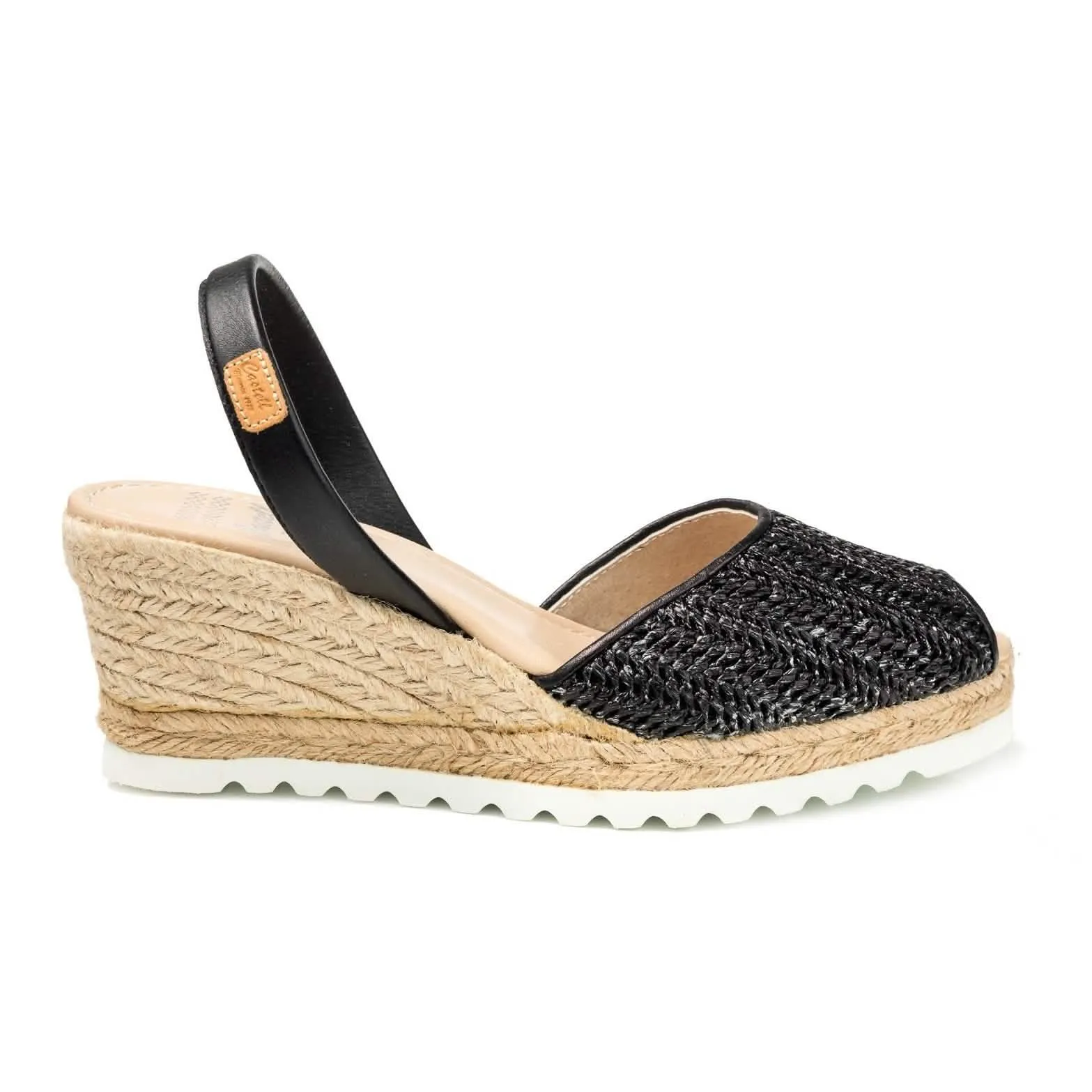 Plain Open Toe Leather Menorcan Espadrille For Women - Frida Micro 2006R Thai