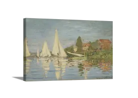 Regattas at Argenteuil | Claude Monet Masters Classic Art in Gallery Wrapped Canvas | Various Sizes