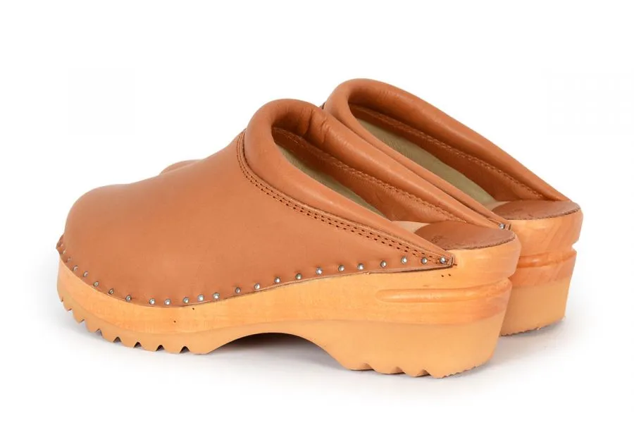 Rembrant Leather Clogs - Light Brown