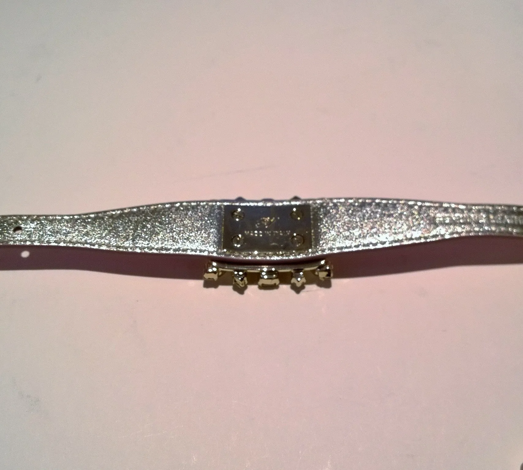 Roger Vivier Broche Vivier Lilac Leather Rhinestone Buckle Bracelet Pink