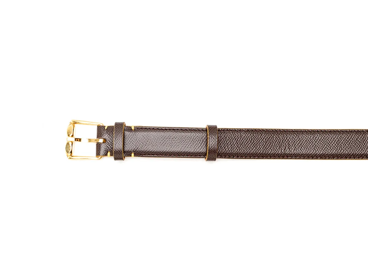 Slim Handmade Calf Leather Belt Brown