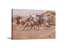 Smoke Of A .45 | Charles Russell Masters Classic Art in Gallery Wrapped Canvas | Various Sizes