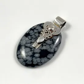 Snow Flake Obsidian Pendant