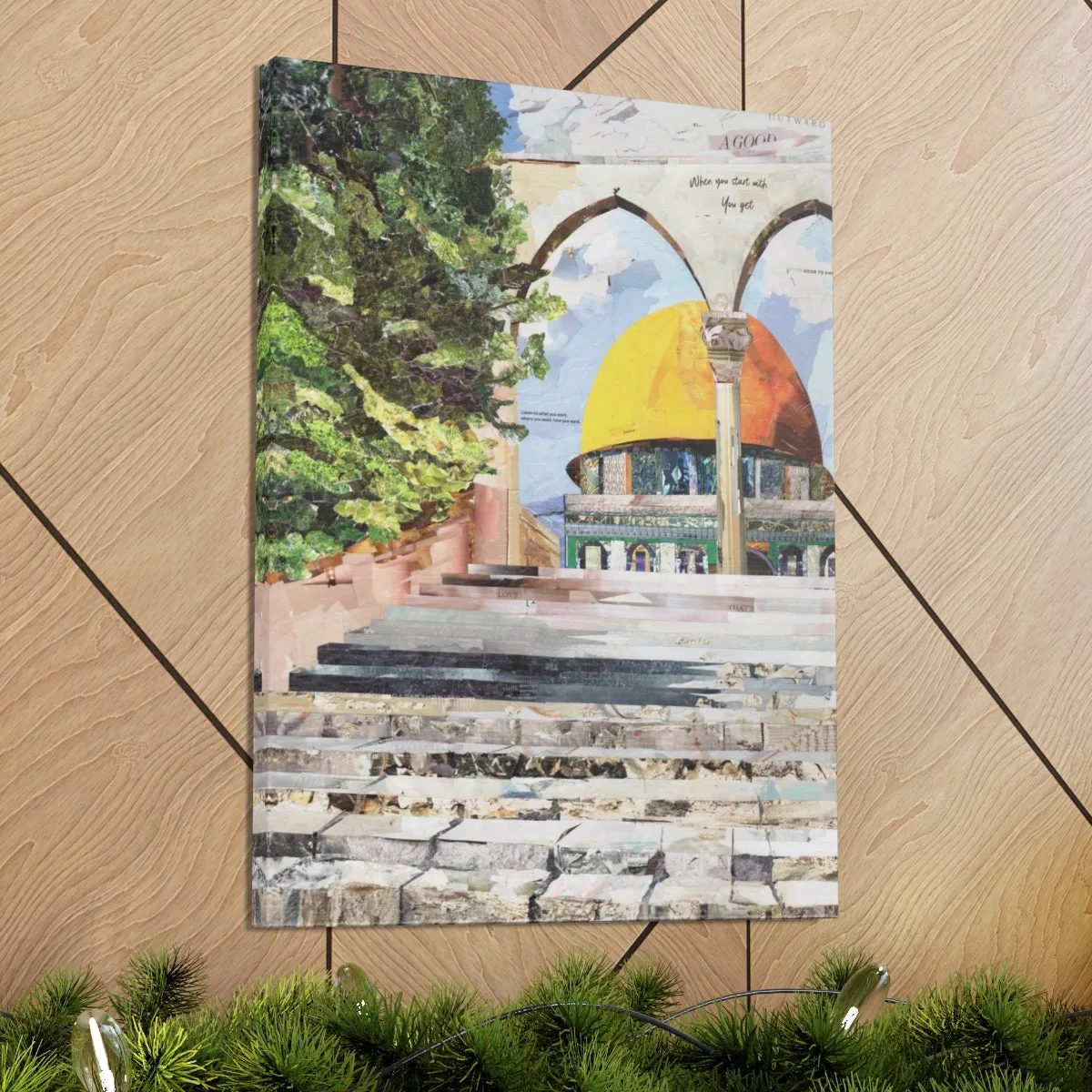 Stairway to Dome of the Rock, Quality Canvas Wall Art Print, Ready to Hang Wall Art Home Decor